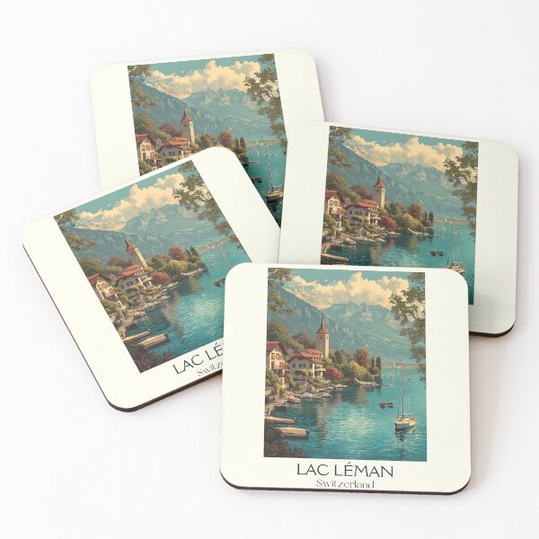 Item preview, Lac Léman Poster – Boats & Vineyards by the Water designed and sold by TuncGK.
