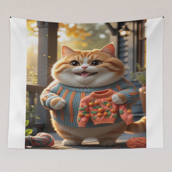 Item preview, Cute fat cat designed and sold by saly55887.