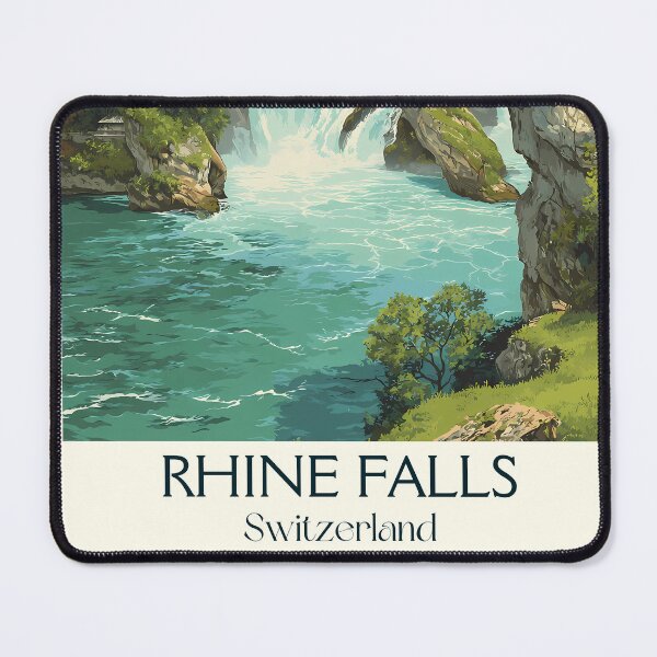 Item preview, Rhine Falls Poster – Rushing Waters & Verdant Cliffs designed and sold by TuncGK.