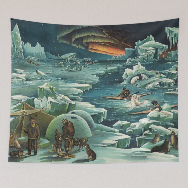 Item preview, Arctic Zone by Levi Walter Yaggy: Exquisite Antique Lithograph of Polar Regions designed and sold by Starpuffdesign.