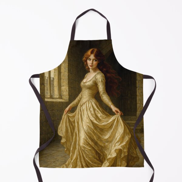 Item preview, Fantasy Medieval Redhead Beauty in Flowing Silk Dress designed and sold by DibujandoPorfa.