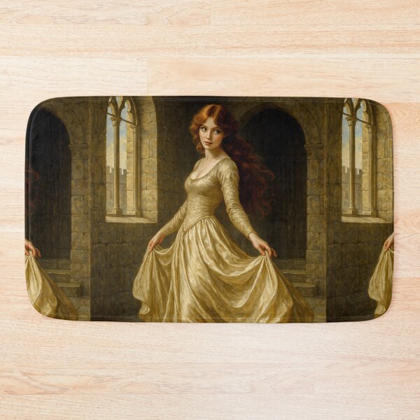 Item preview, Fantasy Medieval Redhead Beauty in Flowing Silk Dress designed and sold by DibujandoPorfa.