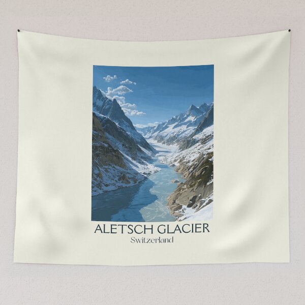 Item preview, Aletsch Glacier Poster – Snowy Majesty in the Heart of the Alps designed and sold by TuncGK.