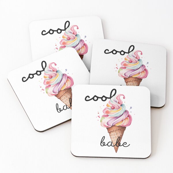 Item preview, Cool Babe – Summery ice cream design in watercolor designed and sold by CreativeLifeMe.