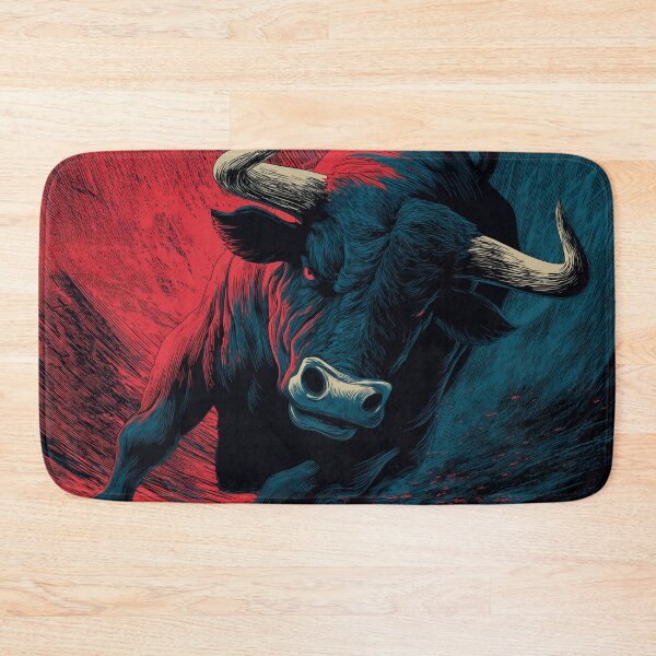 Item preview, Red and blue angry bull designed and sold by valerko26.