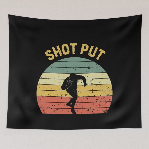Item preview, Shot Put Retro Sunset Shot Putter Silhouette designed and sold by StrideSuccess.