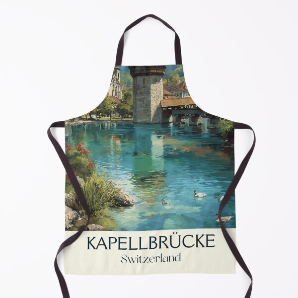 Item preview, Kapellbrücke Poster – Historic Bridge Over Tranquil Waters designed and sold by TuncGK.