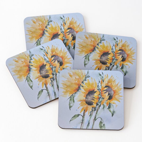 Item preview, Loose watercolour messy art painting of Sunflowers by Elle Smith Art designed and sold by Elle-Smith-Art.