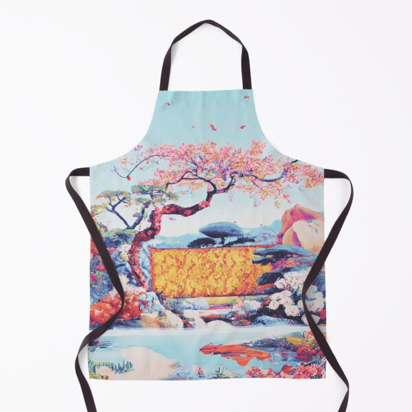Item preview, A japanese garden with various blossom flowers under bright blue sky designed and sold by MerryCrown.
