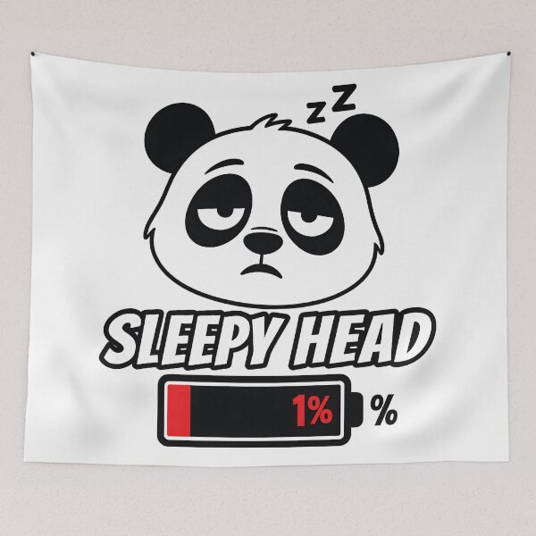 Item preview, Sleepy Panda Low Battery – Funny Tired Animal designed and sold by PixelNovaStudio.