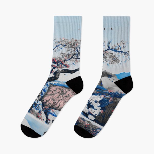 Item preview, A japanese garden with various blossom flowers in cold color of winter designed and sold by MerryCrown.