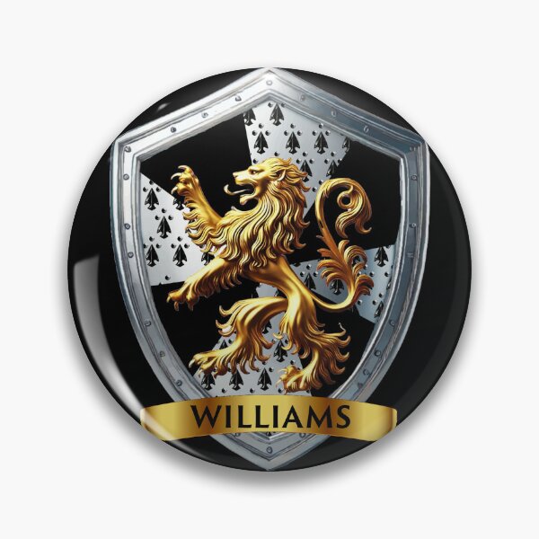 Item preview, Williams Crest Shield Ermine & Gold Lion with Banner Accent designed and sold by Highlandkings.