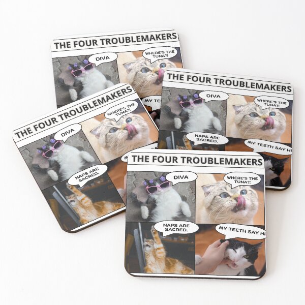 Item preview, The Four Troublemakers – Funny Cat Expressions Collection designed and sold by j-2k.