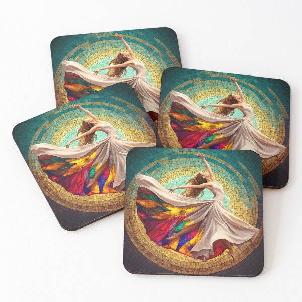 Item preview, Mosaic Dancer in Motion – Elegant Ballet-Inspired Female Spin – Surreal Movement Mosaic Wall Art designed and sold by Azraqcrafts.