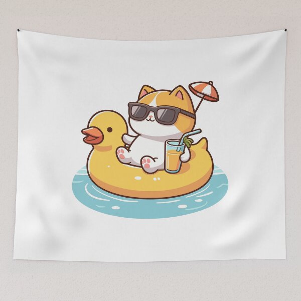 Item preview, Cat in pool designed and sold by Patch & Print.