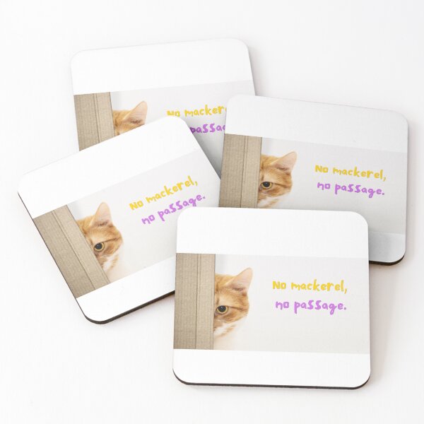 Item preview, No Mackerel, No Passage – Funny Cat Guard at Door designed and sold by j-2k.