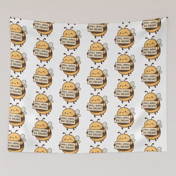 Item preview,  Cute Bee Holding A Sign Small Wings Big Dreams designed and sold by YnMstudio25.