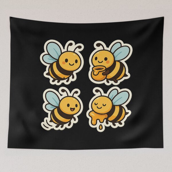 Item preview, Cute Bee Set – Adorable Bees with Honey designed and sold by 32BlackRoses.