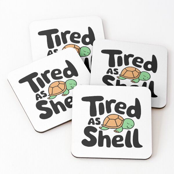 Item preview, Tired As Shell! Funny Sleeping Turtle Pun designed and sold by PMCreative.