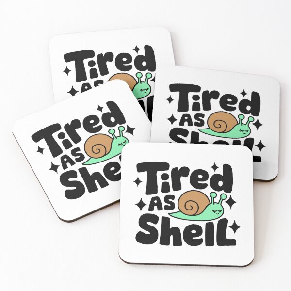 Item preview, Tired As Shell! Funny Sleeping Snail Pun designed and sold by PMCreative.
