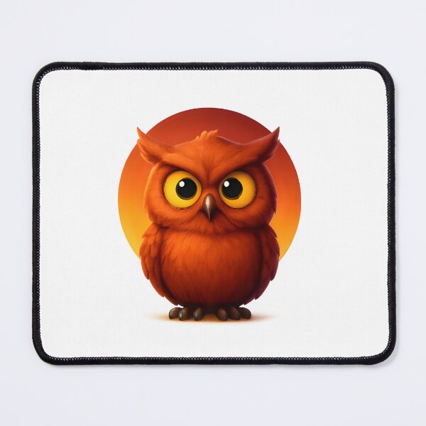 Item preview, Cute Fiery Owl with Big Eyes – Bold 3D Cartoon Animal Design designed and sold by WolfPixelRo.