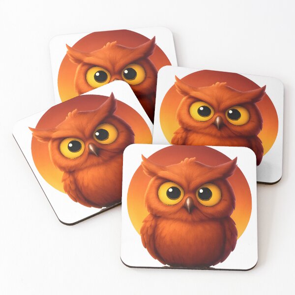 Item preview, Cute Fiery Owl with Big Eyes – Bold 3D Cartoon Animal Design designed and sold by WolfPixelRo.