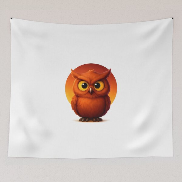 Item preview, Cute Fiery Owl with Big Eyes – Bold 3D Cartoon Animal Design designed and sold by WolfPixelRo.