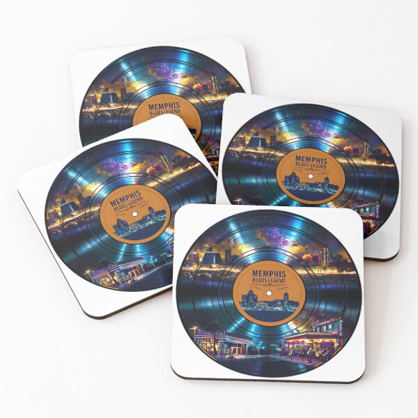Item preview, Memphis Blues Legend – Night City Vinyl Art with Live Music Theme designed and sold by TeeTimeTreasure.