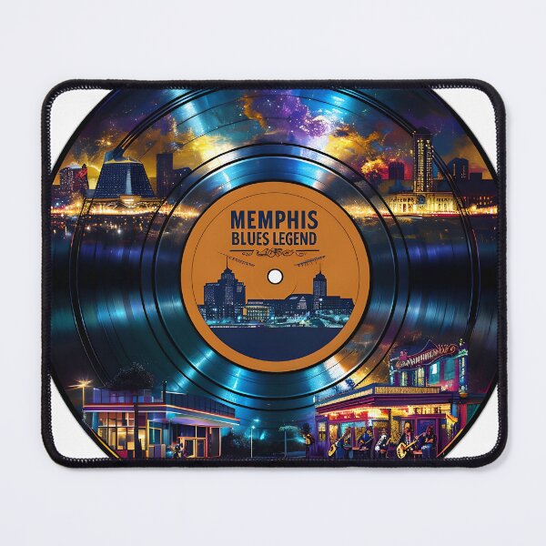 Item preview, Memphis Blues Legend – Night City Vinyl Art with Live Music Theme designed and sold by TeeTimeTreasure.