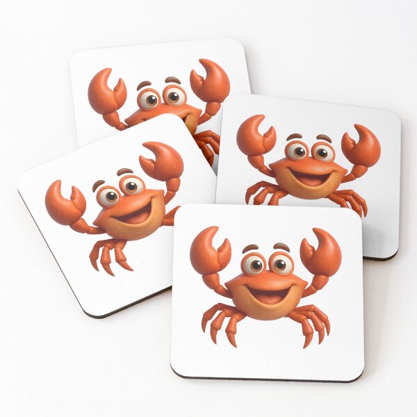 Artikelvorschau, Glückliche 3D-Cartoon-Krabbenfigur entworfen und verkauft von WolfPixelRo.