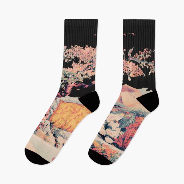 Item preview, A faded japanese garden with various blossom flowers in cold color of winter designed and sold by MerryCrown.