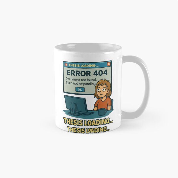 Item preview, Thesis Loading... Error 404 – Humorous Graduation Shirt designed and sold by Funny Mood Apparel.