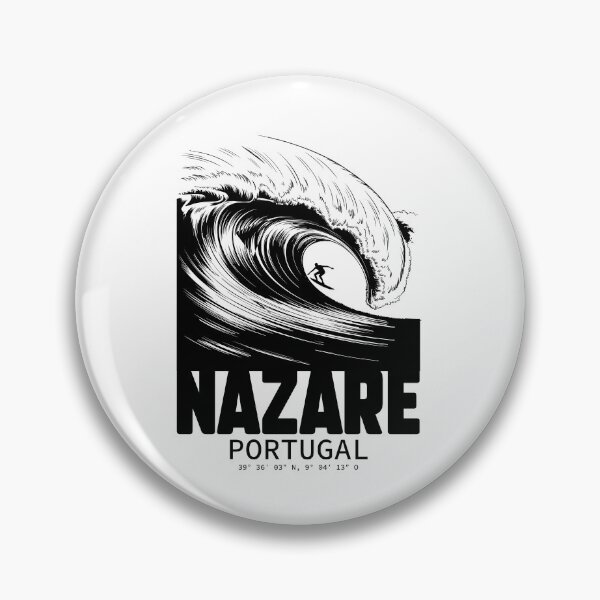 Item preview, Nazare Wave Portugal Surf – Black & White Big Wave Surfing Illustration designed and sold by paulo silveira.