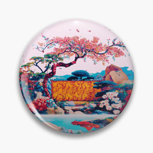 Item preview, A japanese garden with various blossom flowers in cold color of winter designed and sold by MerryCrown.