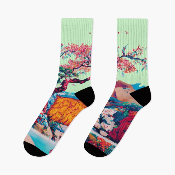 Item preview, A japanese garden with various blossom flowers in cold color of winter designed and sold by MerryCrown.