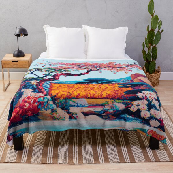 Item preview, A japanese garden with various blossom flowers in cold color of winter designed and sold by MerryCrown.