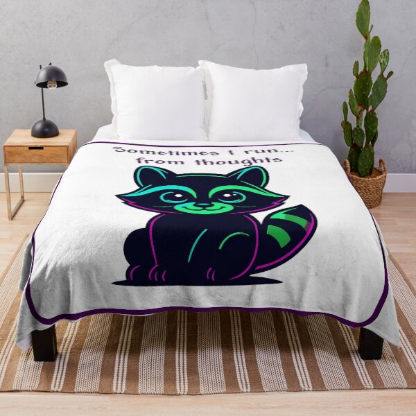 Item preview, Running from thoughts – funny raccoon quote designed and sold by EchoOfSilence.