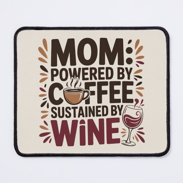 Item preview, Mom: Powered by Coffee, Sustained by Wine designed and sold by Don't Crack Art.