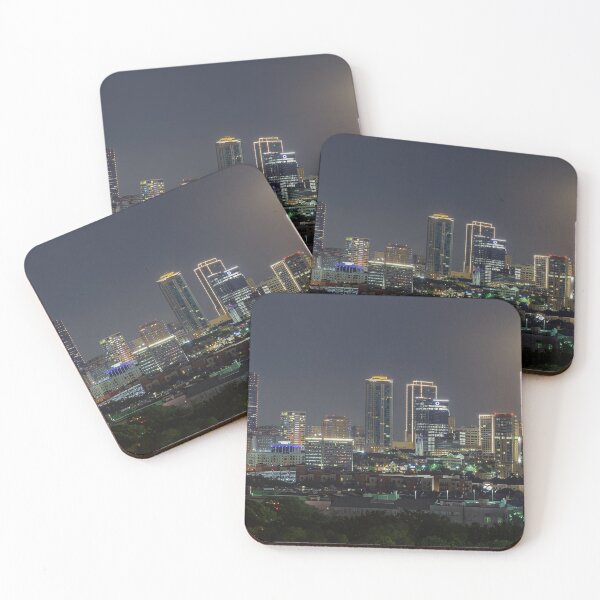 Item preview, Downtown Fort Worth Skyline with Full Moon designed and sold by josephhaubert.