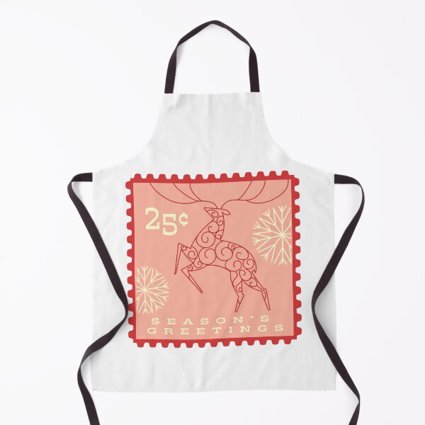 Item preview, Season's Greetings Deer and snowflake festive winter postage stamp typography design designed and sold by Jdawnink.