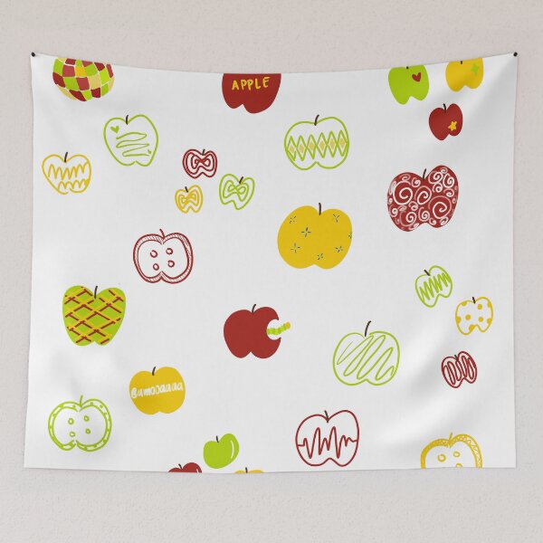 Item preview, Aesthetic Scattered Apple Doodle Drawing designed and sold by amooaaaa.