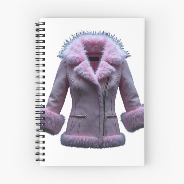 Item preview, Pink Winter Coat with Fur Trim and Zippered Pockets on Black Background designed and sold by Creative88Art.