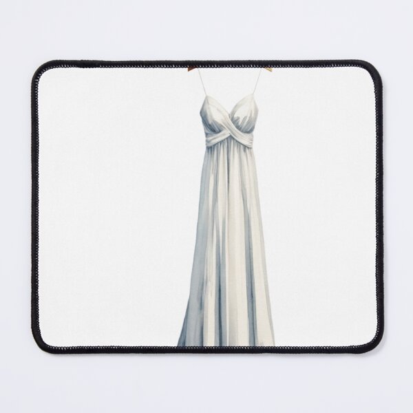 Item preview, White Floor Length Gown with Spaghetti Straps on Wooden Hanger designed and sold by Creative88Art.