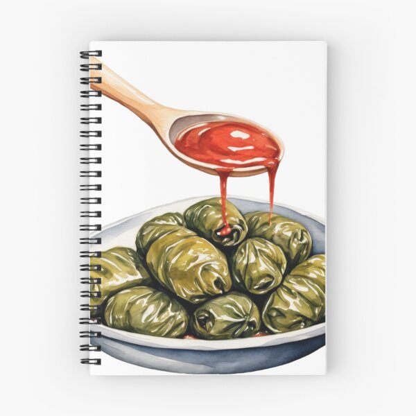 Item preview, Stuffed Grape Leaves with Red Sauce in Artistic Painted Style designed and sold by Creative88Art.