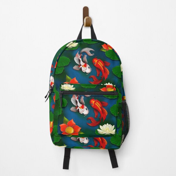 Item preview, Koi Pond - Yin Yang Koi Fish Pond with Red Flowers and White Lotus designed and sold by MFGB-Creations.