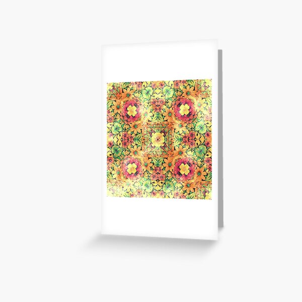 Distressed Tropical Geometric Design Greeting Card