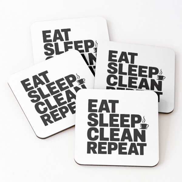 Item preview, Eat. Sleep. Clean. Repeat. Minimalist Typography for Moms designed and sold by Don't Crack Art.