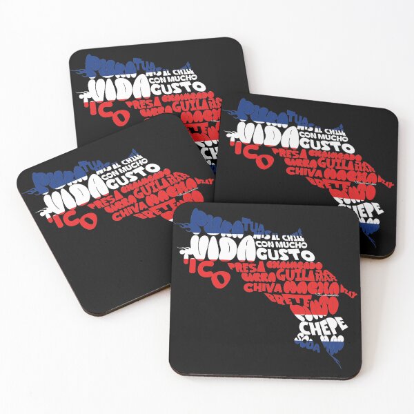 Item preview, Map With The Flag Of Costa Rica And Costa Rican Words designed and sold by Claustronautas.