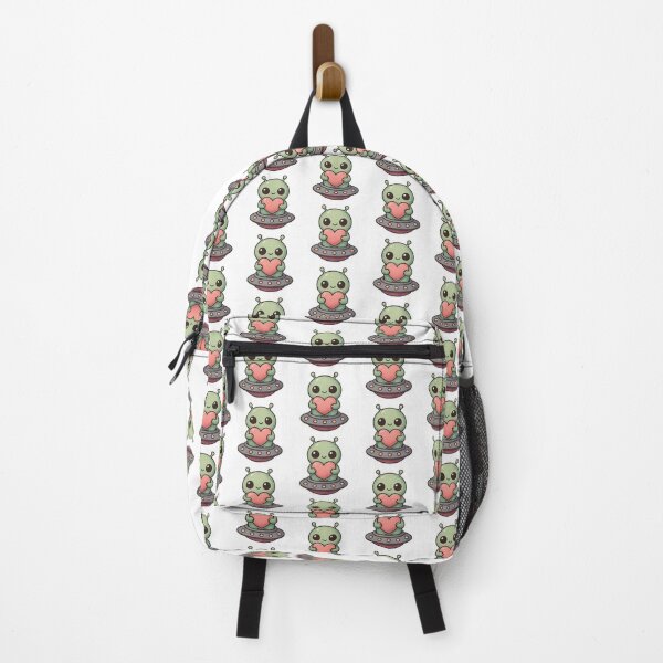 Item preview, Cute Green Alien Holding A Heart On UFO Starship designed and sold by YnMstudio25.
