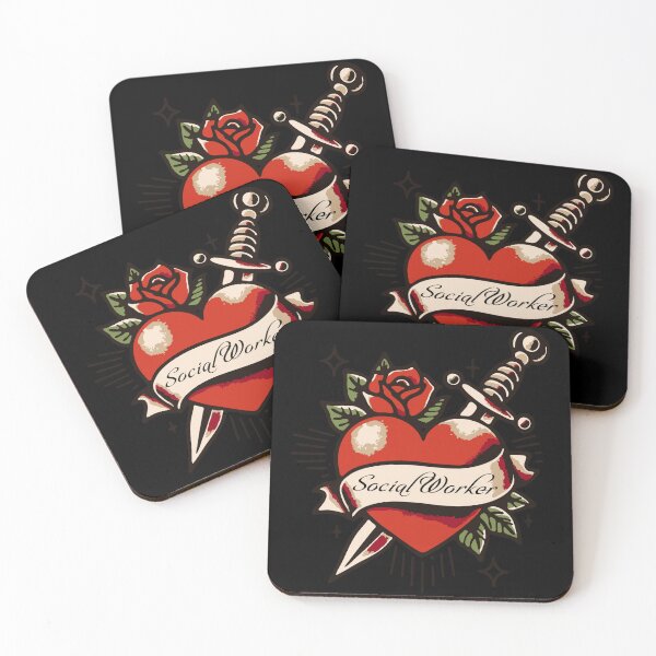 Item preview, Social Worker Dagger, Heart, & Rose Tattoo designed and sold by LibStix.